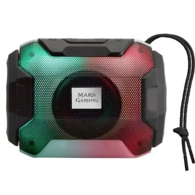 MARS GAMING MSBAX ALTAVOZ 10W BLUETOOTH 5.0 - ILUMINACION RGB - USB, RANURA MICROSD - AUTONOMIA HASTA 8H - MANOS LIBRES - CORDON DE TRANSPORTE