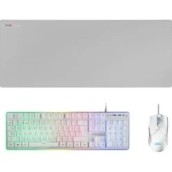 MARS GAMING PACK 3 EN 1 DE TECLADO TECNOLOGIA HIBRIDA H-MECH, ANTIGHOSTING USB RGB + RATON 10000DPI USB RGB + ALFOMBRILLA 800X300X4MM