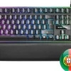 MARS GAMING TECLADO MK320 - 439X135X37MM - H-MECH, ILUMINACION RGB, REPOSAMUÑECAS ACOLCHADO - ERGONOMIA Y PRESTACIONES PROFESIONALES - COLOR NEGRO