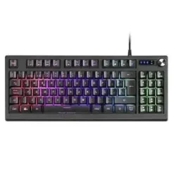 MARS GAMING TECLADO MKREVO TKL CON PAD NUMERICO - TECNOLOGIA H-MECH - ILUMINACION RGB 12 MODOS - RUEDA DE CONTROL DUAL - COMPATIBILIDAD MULTIPLATAFORMA - COLOR NEGRO