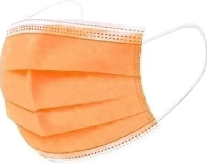 MASCARILLA QUIRUGICA PARA NIÑOS 10 UNIDADES NARANJA CERTIFICADO CE EN14683 CLASE I TIPO IIR