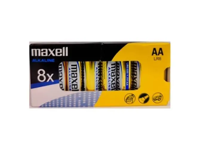 MAXELL PACK DE 8 PILAS ALCALINAS LR06 AA 1.5V