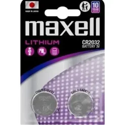 MAXELL PACK DE 2 PILAS LITIO DE BOTON CR2032 3V