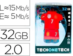 MEMORIA USB TECH ON TECH SELECCION FUTBOL ESPAÑA MUNDIAL BRASIL 32 GB