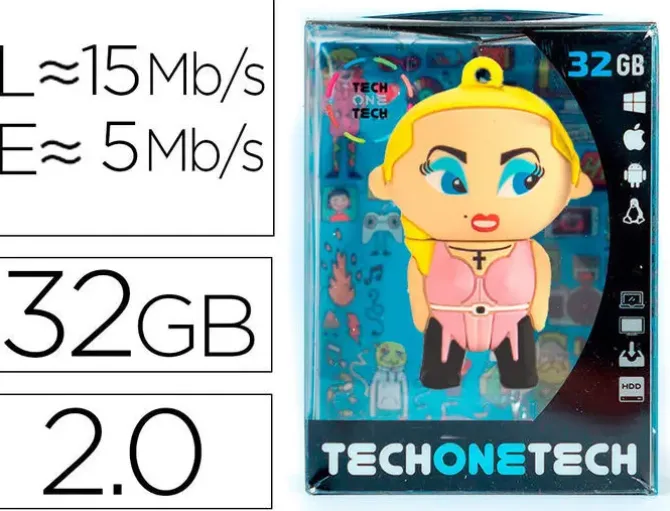 MEMORIA USB TECH ON TECH MADONA 32 GB