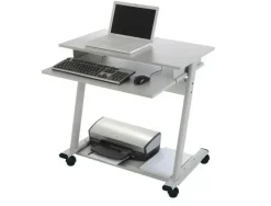 MESA ORDENADOR ROCADA RD-9100 SISTEMA BLOQUEO CON RUEDAS ESTRUCTURA METALICA CON BANDEJA TECLADO EXTRAIBLE