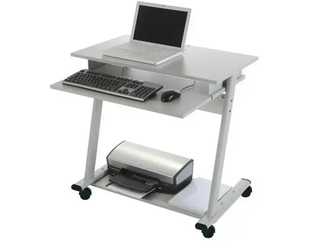 MESA ORDENADOR ROCADA RD-9100 SISTEMA BLOQUEO CON RUEDAS ESTRUCTURA METALICA CON BANDEJA TECLADO EXTRAIBLE