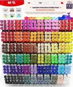 M&G ROTULADOR DOBLE PUNTA 60COLORES DIFERENTES TINTA ALCOHOL