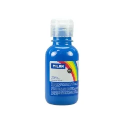 MILAN BOTELLA DE TEMPERA - 125ML - TAPON DOSIFICADOR - SECADO RAPIDO - MEZCLABLE - COLOR CYAN