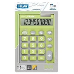 MILAN CALCULADORA 10 DIGITOS DUO - CALCULADORA DE SOBREMESA - TECLAS GRANDES - TECLA RECTIFICACION ENTRADA DE DATOS - COLOR VERDE
