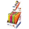 MILAN CAPSULE FLUO EXPOSITOR DE 20 PORTAMINAS CON GOMA - MINA 0.9MM 2B GRAFITO - PULSADOR MECANICO - GOMA MILAN EXTRA GRANDE - COLORES SURTIDOS