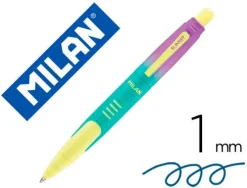 MILAN COMPACT SUNSET BOLIGRAFO DE BOLA RETRACTILES - PUNTA REDONDA 1MM - CUERPO MULTICOLOR PASTEL - COLOR AZUL