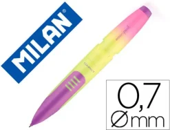 MILAN COMPACT SUNSET EXPOSITOR DE 20 PORTAMINAS - MINA 0.7MM 2B GRAFITO - GOMA MILAN EXTRA GRANDE - COLORES SURTIDOS