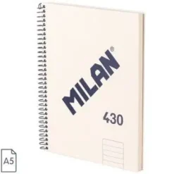 MILAN CUADERNO A5 COLECCION 430 SINCE 1918 BEIGE LISO
