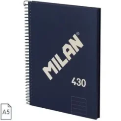 MILAN CUADERNO A5 COLECCION 430 SINCE 1918 AZUL LISO