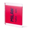MILAN CUADERNO ESPIRAL MILAN SERIE NATA 624 SINCE 1918 DIN A4 TAPA DURA 80 HOJAS 95 GR CUADRO 5 MM COLOR ROSA
