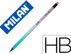 MILAN LAPIZ DE GRAFITO SUNSET HB MADERA NEGRA DE TILO CON GOMA DE BORRAR COLORES SURTIDOS