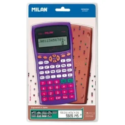 MILAN M240 CALCULADORA CIENTIFICA COPPER 10+2 DIGITOS - PANTALLA DE 2 LINEAS - 240 FUNCIONES INTEGRADAS INCLUYENDO 124 CIENTIFICAS - CARCASA PROTECTORA ESTAMPADA - COLOR VIOLETA