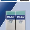 MILAN NATA 520 ARTIST PACK DE 2 GOMAS DE BORRAR RECTANGULARES - PLASTICO - FAJA DE CARTON BLANCA - NO DAÑA EL PAPEL - COLOR VERDE