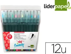MILAN PACK DE 10 ROTULADORES CON PUNTA DE PINCEL - TRAZO DE 0.5 A 4MM - TINTA A BASE DE AGUA - MEZCLABLE ENTRE SI - COLORES SURTIDOS