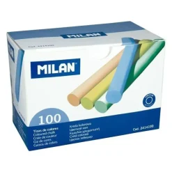 MILAN PACK DE 100 TIZAS - REDONDAS - NO CONTIENEN CASEINA - COLORES SURTIDOS