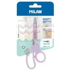 MILAN TIJERA ESCOLAR SUGAR MANGO MORADO LILA 13CM BWM10426LV