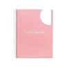 MIQUEL RIUS NOTEBOOK A-4 120 HOJAS ROSA PASTEL DOTS RAYADO LETTERING PUNTOS