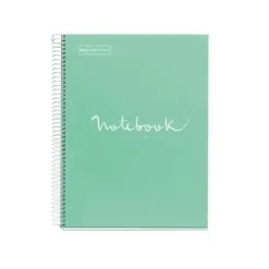 MIQUEL RIUS NOTEBOOK A-4 120 HOJAS VERDE PASTEL DOTS RAYADO LETTERING PUNTOS