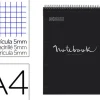 MIQUEL RIUS NOTEBOOK A-4 80 HOJAS CUADRO 5X5MM NEGRO TAPA DURA MUELLE ARRIBA 46085