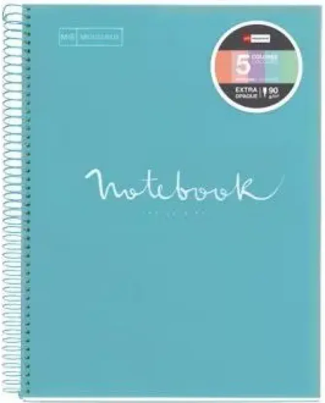 MIQUEL RIUS NOTEBOOK A-4 TAPA PLASTICO CUADRO 5X5MM 120H 90GR EMOTION AZUL CIELO MR46070