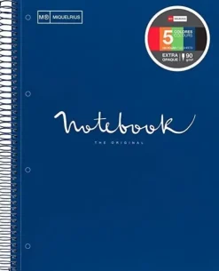 MIQUEL RIUS NOTEBOOK A-5 TAPA PLASTICO 120H 90GR EMOTION AZUL MARINO MR46101