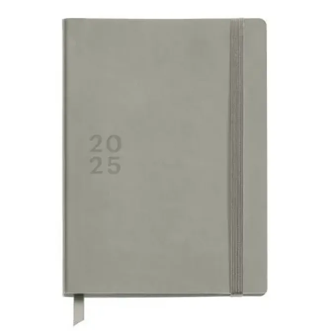 MIQUELRIUS AGENDA ANUAL (2025) MIQUELRIUS TRENDS BACK TO BASICS COSIDA TAPA SIMIL PIEL CON GOMA PLUS 155X213 D/P GRIS