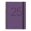 MIQUELRIUS AGENDA ANUAL (2025) MIQUELRIUS RECYCLED ESPIRAL TAPA DURA CON GOMA PLUS 155X213 S/V PURPURA