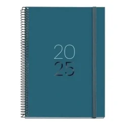 MIQUELRIUS AGENDA ANUAL (2025) MIQUELRIUS BASIC CALM ESPIRAL TAPA EXTRA CON GOMA PLUS 155X213 S/V OCEAN