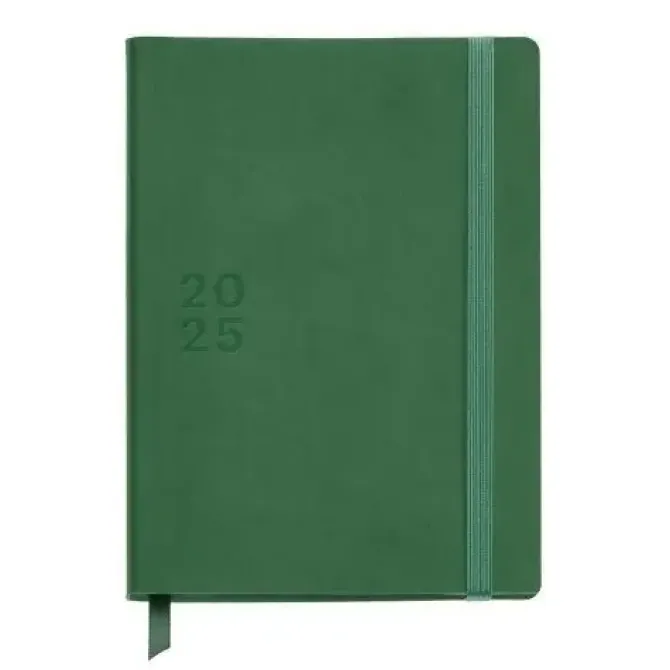 MIQUELRIUS AGENDA ANUAL (2025) MIQUELRIUS TRENDS BACK TO BASICS COSIDA TAPA SIMIL PIEL CON GOMA PLUS 155X213 D/P VERDE