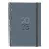 MIQUELRIUS AGENDA ANUAL (2025) MIQUELRIUS BASIC CALM ESPIRAL TAPA EXTRA CON GOMA PLUS 155X213 S/V GRAFITO