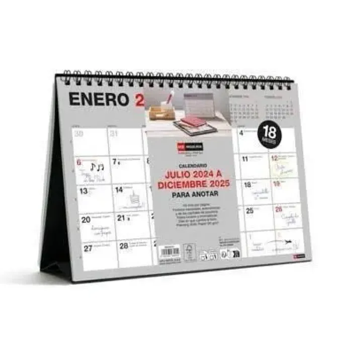 MIQUELRIUS CALENDARIO 18 MESES SOBREMESA A5 P/ESCR. BASIC 24/25 MR28225