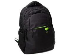 MOCHILA PARA PORTATIL Q-CONNECT 15,6" NEGRA 1 ASA 2 BOLSILLOS EXTERIORES FABRICADA EN RPET MEDIDAS