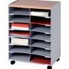 MODULO FAST-PAPERFLOW CON 14 CASILLAS Y RUEDAS PIVOTANTES COLOR GRIS 720X514X330 MM