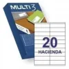 MULTI3 PACK DE 10.000 ETIQUETAS BLANCAS CANTOS RECTOS TAMAÑO 105.0X29.0MM CON ADHESIVO PERMANENTE PARA MULTIPLES USOS
