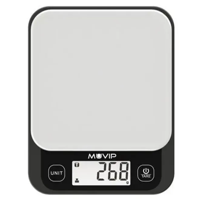 MUVIP BASCULA DE COCINA DIGITAL SUPER SLIM - SENSOR DE CALIBRACION ALTA PRECISION - FUNCION TARA