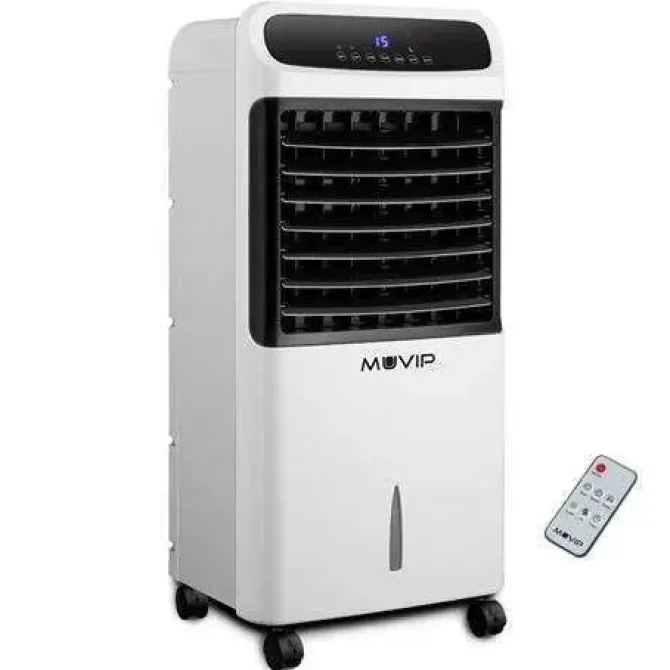 MUVIP CLIMATIZADOR 12 LITROS 80W HIGH POWER - 3 VELOCIDADES - PANTALLA LED - TEMPORIZADOR - CAUDAL DE AIRE 600M3/H - MANDO A DISTANCIA