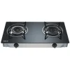 MUVIP COCINA DE GAS INOX 2 FUEGOS - CRISTAL TEMPLADO - ENCENDIDO PIEZOELECTRICO - QUEMADOR DE HIERRO FUNDIDO DESMONTABLE