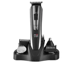 MUVIP CORTAPELOS RECARGABLE MULTIFUNCION 5 EN 1 - 4 CABEZALES PARA DISTINTAS ZONAS - CUCHILLAS DE ACERO INOXIDABLE - PEINES DE DISTINTAS LONGITUDES - AUTONOMIA HASTA 45M