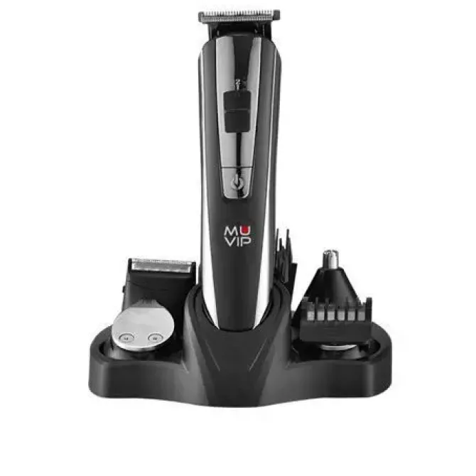MUVIP CORTAPELOS RECARGABLE MULTIFUNCION 5 EN 1 - 4 CABEZALES PARA DISTINTAS ZONAS - CUCHILLAS DE ACERO INOXIDABLE - PEINES DE DISTINTAS LONGITUDES - AUTONOMIA HASTA 45M