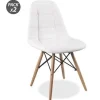 MUVIP DESIGN D300 PACK DE 2 SILLAS MULTIFUNCIONALES - PATAS DE MADERA - USO EN INTERIOR - IDEAL PARA SALA DE ESPERA, COMEDOR, COCINA ETC... - COLOR BLANCO