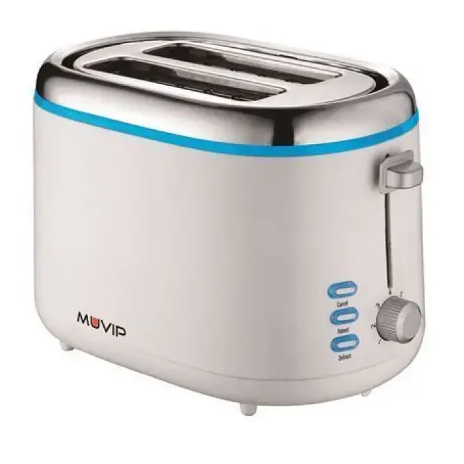 MUVIP DESIGN TOSTADORA DE PAN 850W - CAPACIDAD PARA 2 REBANADAS - 7 NIVELES DE TOSTADO - FUNCION CALENTAR, DESCONGELACION Y RECALENTAR - PARADA AUTOMATICA Y MANUAL