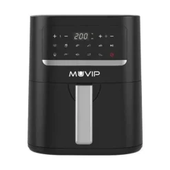 MUVIP FREIDORA AIRE CALIENTE 4.5L 1600W PANTALLA TACTIL - 10 PROGRAMAS PREESTABLECIDOS - COCINA CON 80% MENOS GRASA - OLLA ANTIADHERENTE - TEMPERATURA REGULABLE 50-200ºC - COLOR NEGRO
