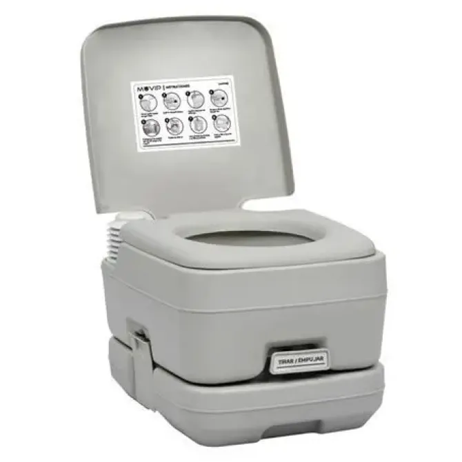 MUVIP INODORO QUIMICO PORTATIL - DEPOSITO 10L - TANQUE DE AGUA 12L - BOMBA MANUAL DE FUELLE