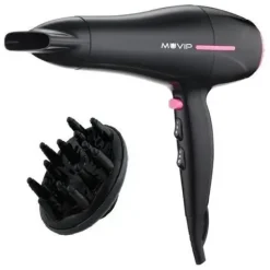MUVIP SECADOR DE PELO 2200W - MOTOR DC - 2 VELOCIDADES Y 3 TEMPERATURAS - BOTON AIRE FRIO - GANCHO PARA COLGAR